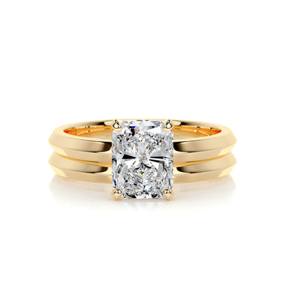 2.0 CT Radiant Solitaire CVD F/VS Diamond Bridal Set 7