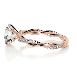 1.5 CT Round Cut Twisted Pave CVD F/VS2 Diamond Engagement Ring 12