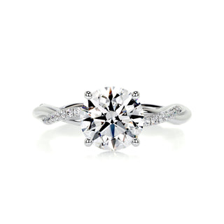 1.5 CT Round Cut Twisted Pave CVD F/VS2 Diamond Engagement Ring 1