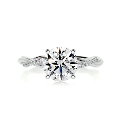 1.5 CT Round Solitaire CVD F/VS2 Diamond Engagement Ring 1