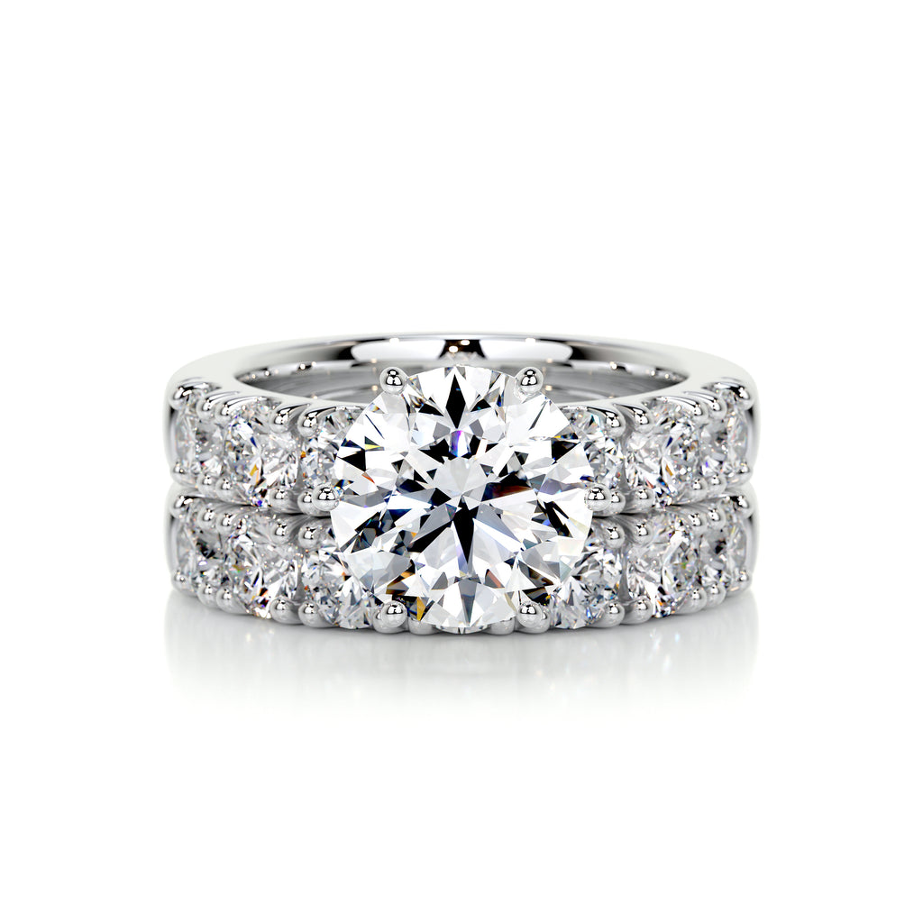 3.0 CT Round Solitaire CVD F/VS Diamond Bridal Set 1