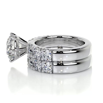 3.0 CT Round Solitaire CVD F/VS Diamond Bridal Set 5