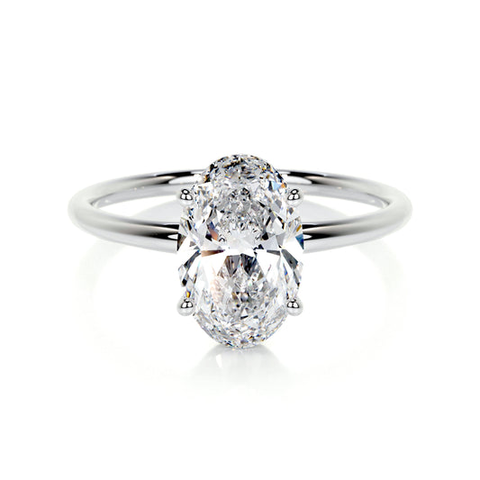 2.0 CT Oval Solitaire CVD E/VS2 Diamond Engagement Ring 1