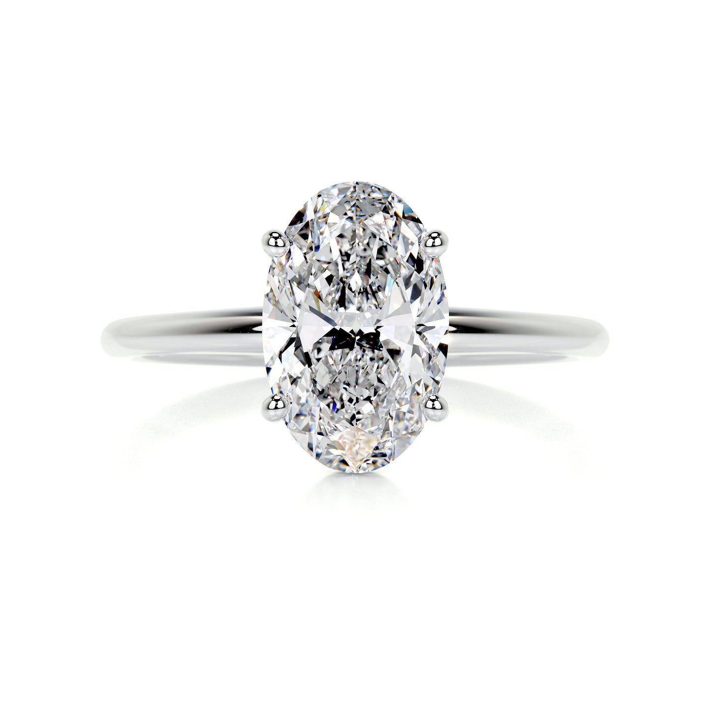 2 CT Oval Solitaire CVD E/VS2 Diamond Engagement Ring 1