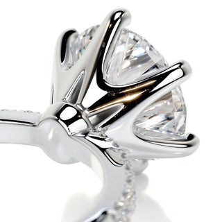 3 CT Round Cut Pave Style CVD G/VS2 Diamond Engagement Ring 2