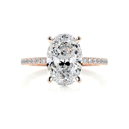 3 CT Oval Solitaire CVD F/VS2 Diamond Engagement Ring 11