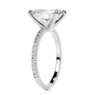3 CT Oval Cut Pave Style CVD F/VS2 Diamond Engagement Ring 4