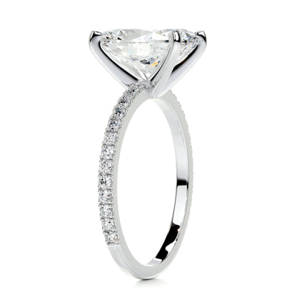 3 CT Oval Solitaire CVD F/VS2 Diamond Engagement Ring 4