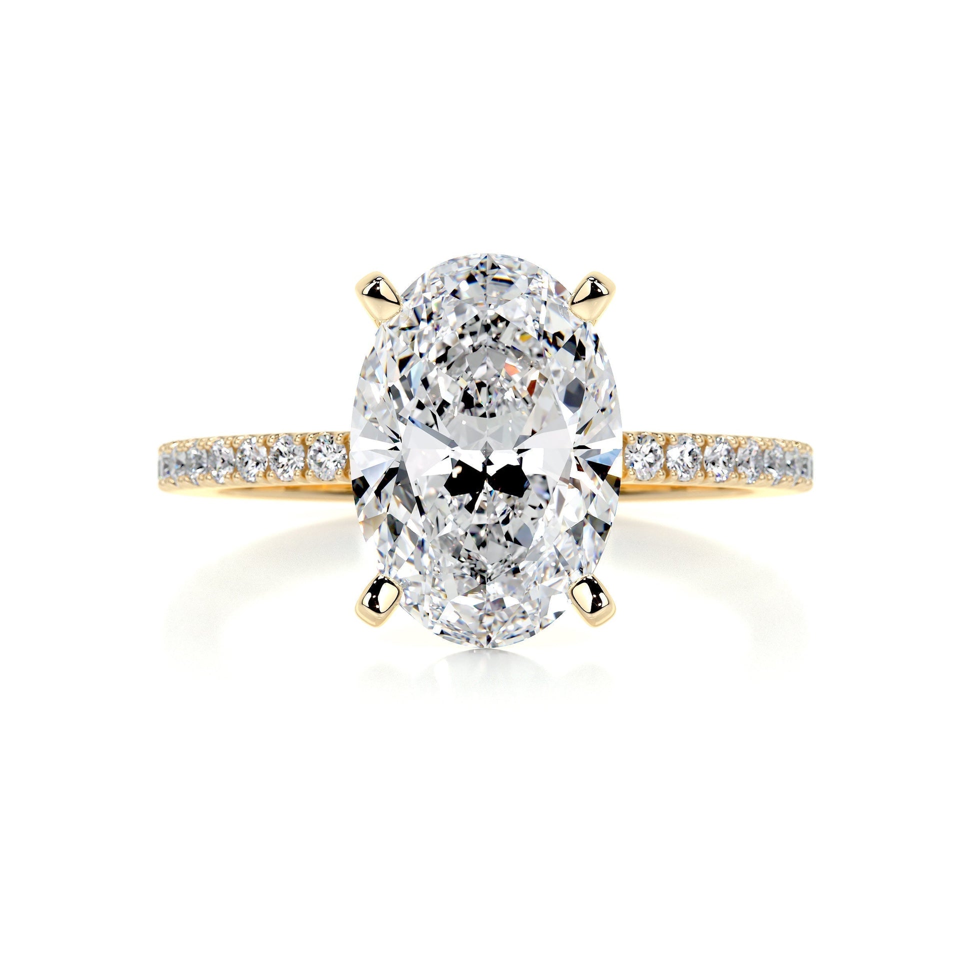 3 CT Oval Solitaire CVD F/VS2 Diamond Engagement Ring 6