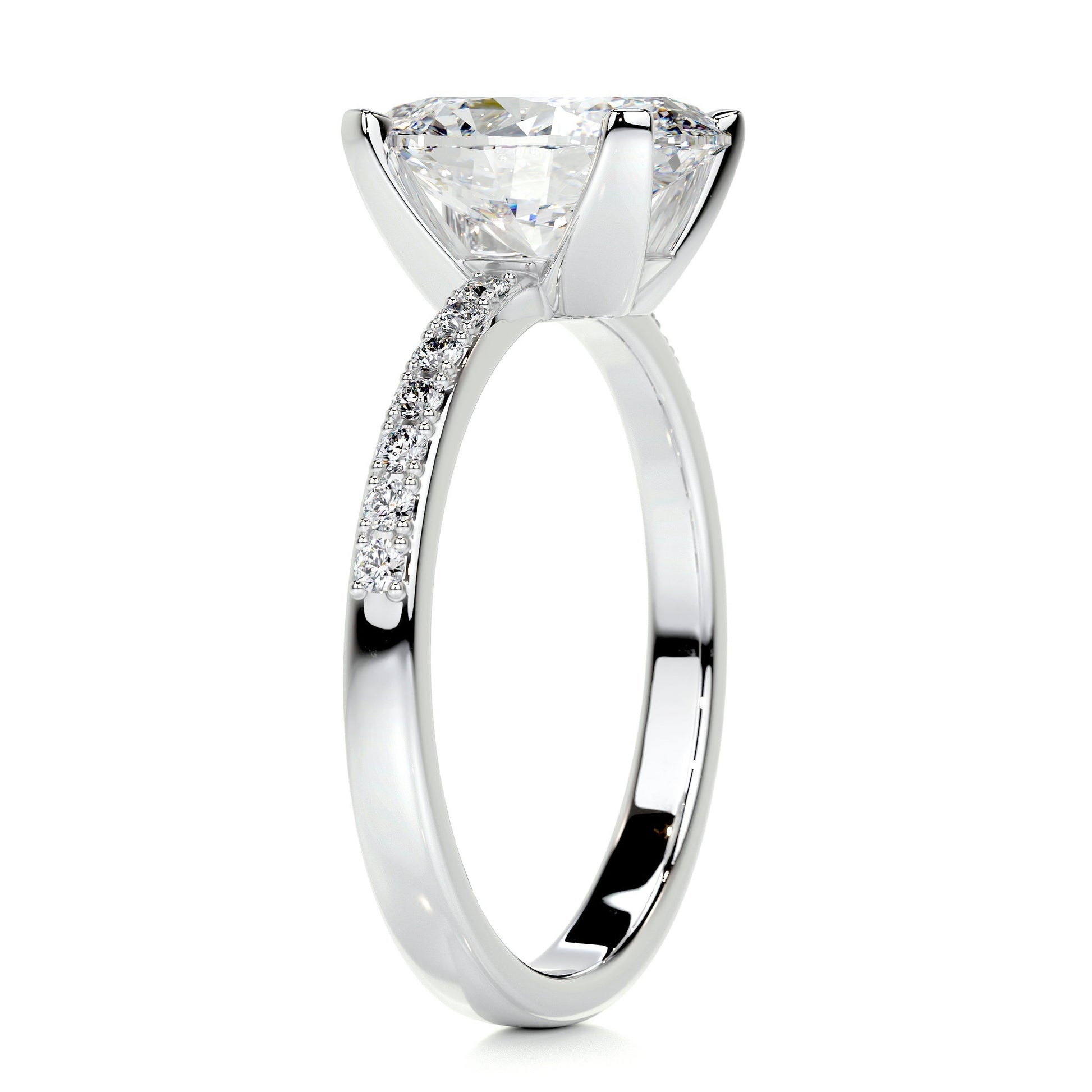 2 CT Oval Solitaire CVD F/VS2 Diamond Engagement Ring 4