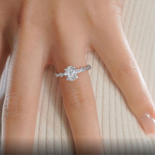 2.0 CT Oval Cut Pave CVD F/SI1 Diamond Engagement Ring 2