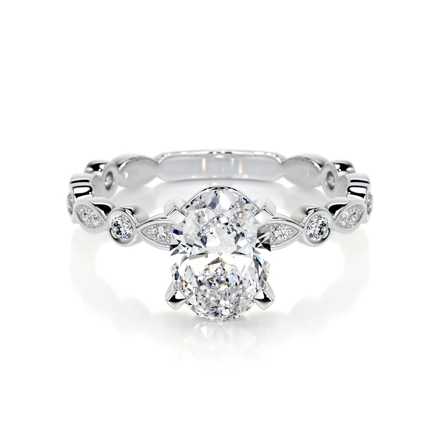 2.0 CT Oval Solitaire CVD F/SI1 Diamond Engagement Ring 1
