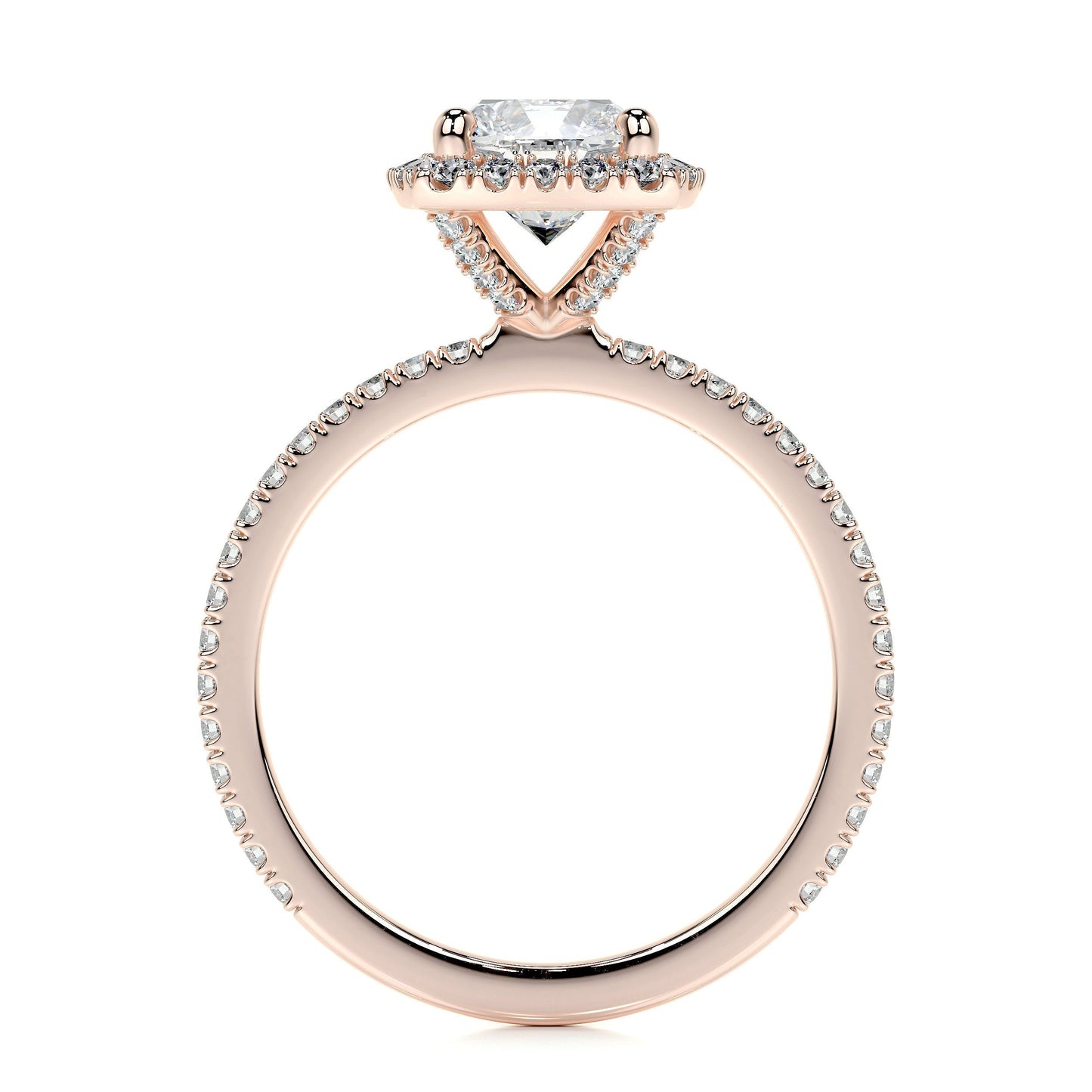 1.0 CT Cushion Halo CVD E/VS2 Diamond Engagement Ring 16