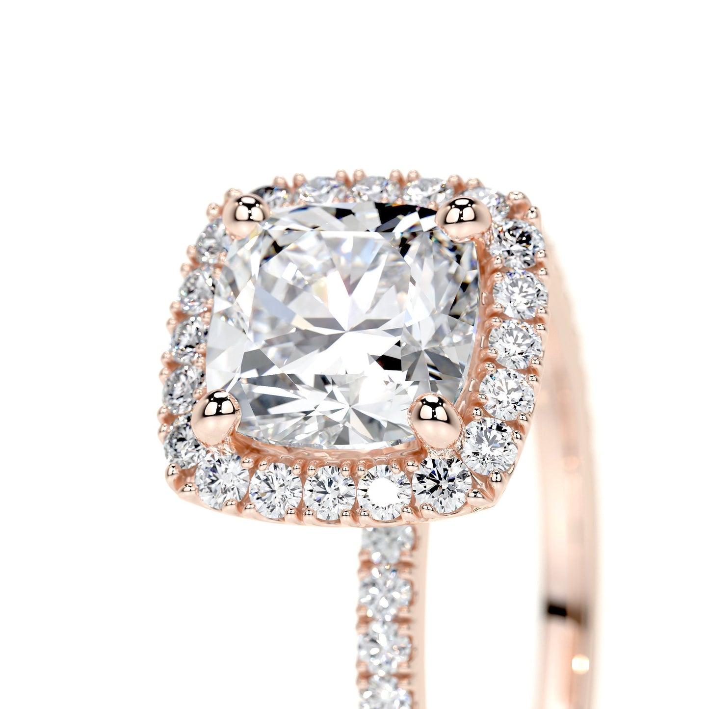 1.0 CT Cushion Halo CVD E/VS2 Diamond Engagement Ring 14