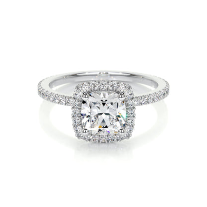 1.0 CT Cushion Halo CVD E/VS2 Diamond Engagement Ring 1