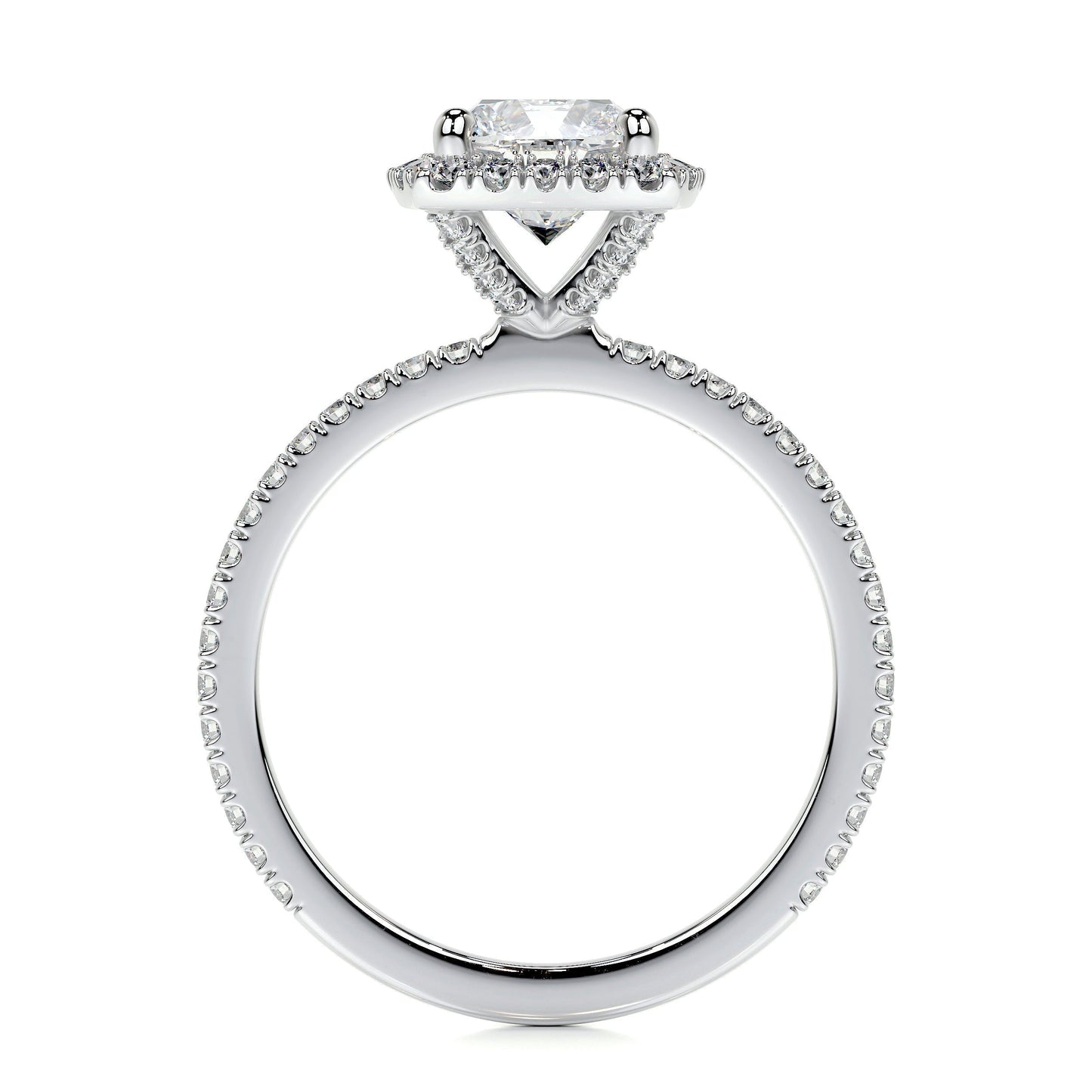 1.0 CT Cushion Halo CVD E/VS2 Diamond Engagement Ring 6