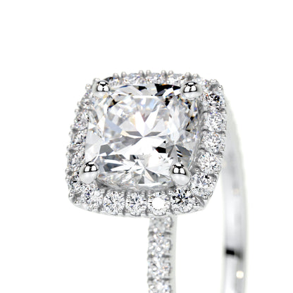 1.0 CT Cushion Halo CVD E/VS2 Diamond Engagement Ring 4