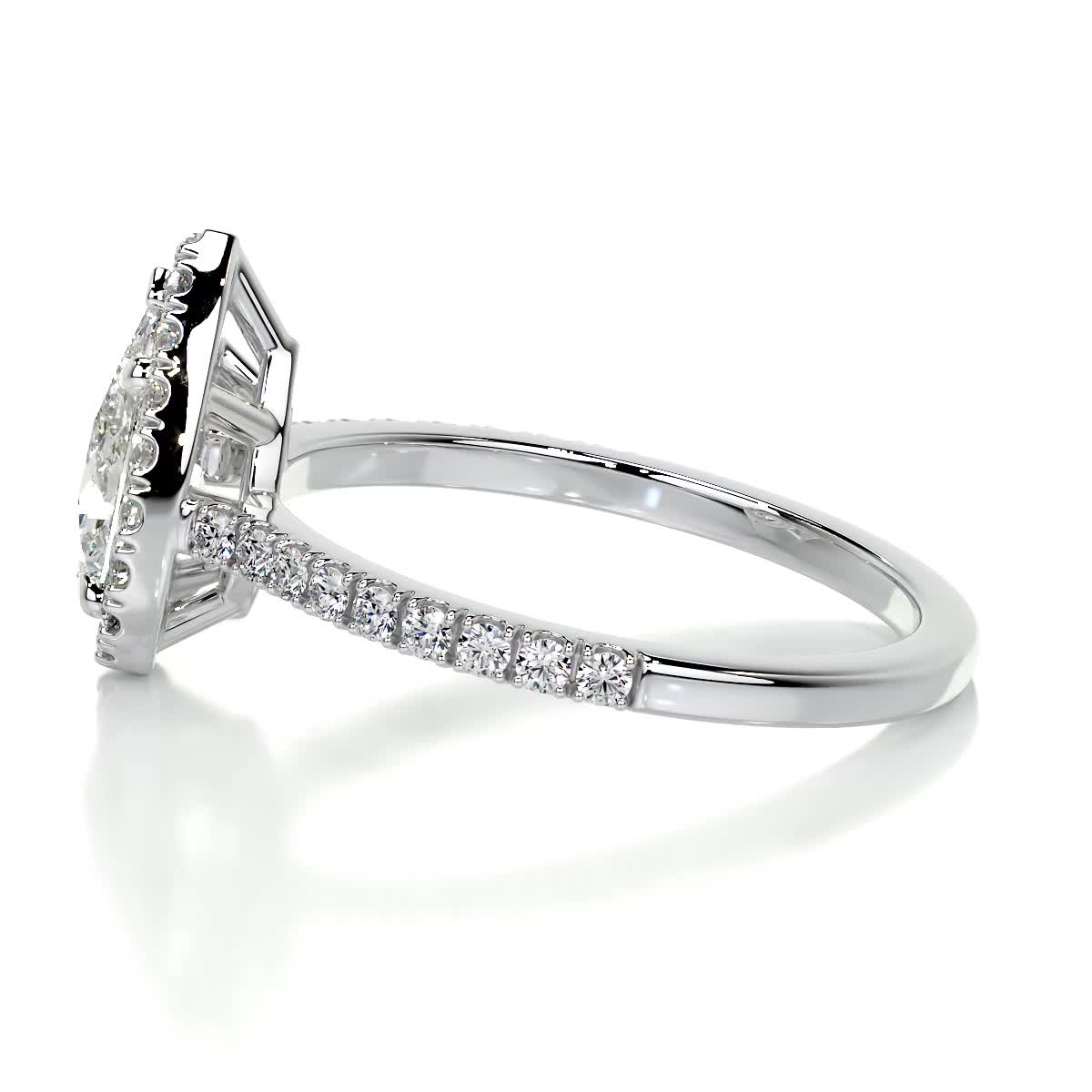 1.0 CT Pear Halo CVD F/VS2 Diamond Engagement Ring 4