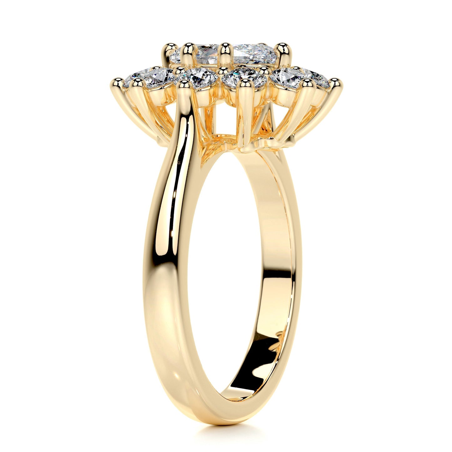 1.0 CT Oval Halo CVD E/VS1 Diamond Engagement Ring 4
