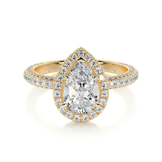2.0 CT Pear Halo CVD F/VS2 Diamond Engagement Ring 7