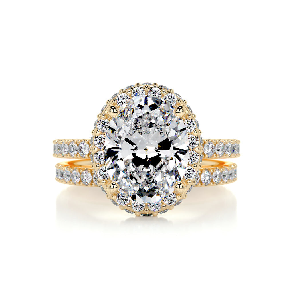 2.0 CT Oval Halo CVD F/VS Diamond Bridal Set 7