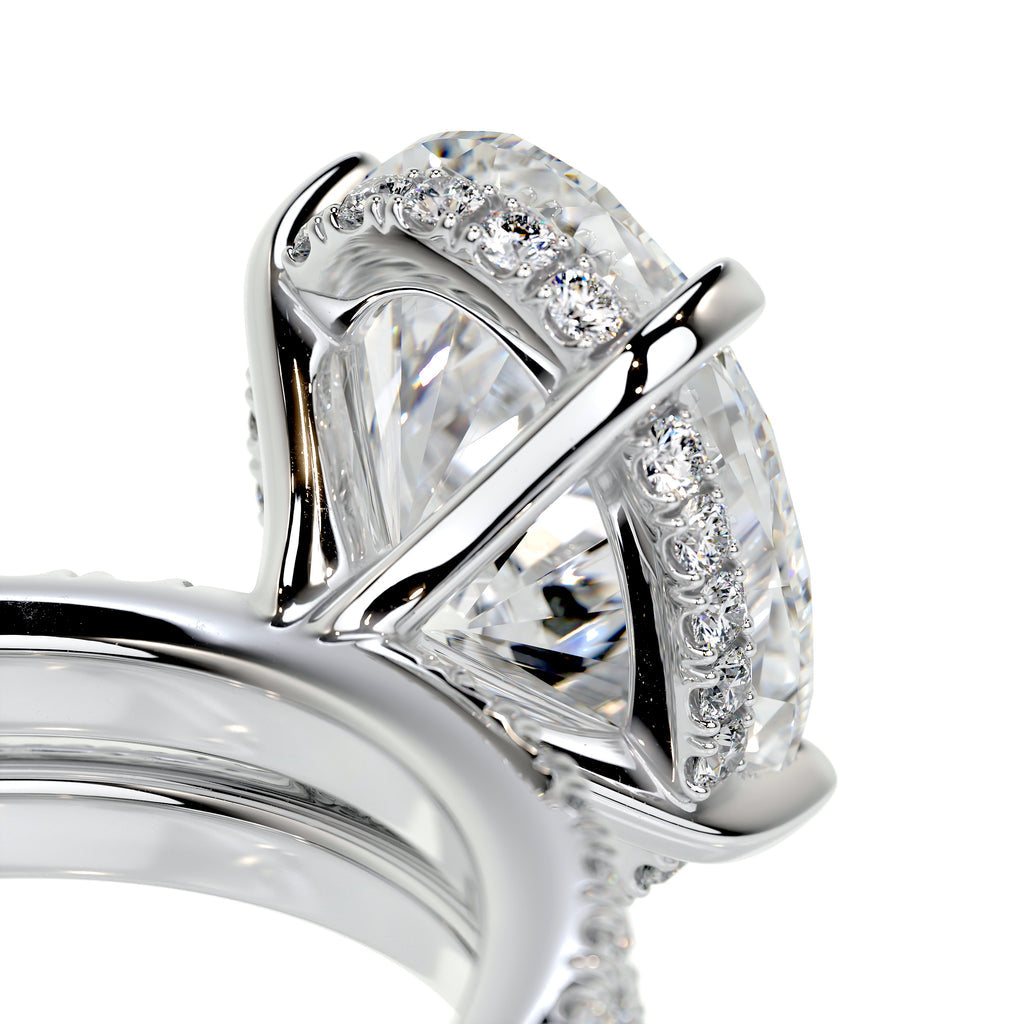 3.0 CT Oval Hidden Halo CVD F/VS Diamond Bridal Ring Set 3