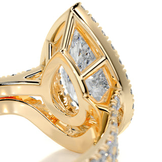 2.0 CT Pear Halo CVD F/VS  Diamond Bridal Set 8