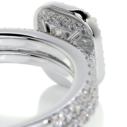 1.0 CT Radiant Halo CVD F/VS Diamond Bridal Ring Set 3