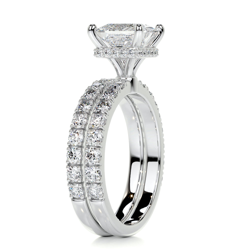 1.50 CT Princess Hidden Halo CVD F/VS Diamond Bridal Ring Set 5