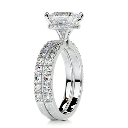 1.50 CT Princess Hidden Halo CVD F/VS Diamond Bridal Ring Set 5