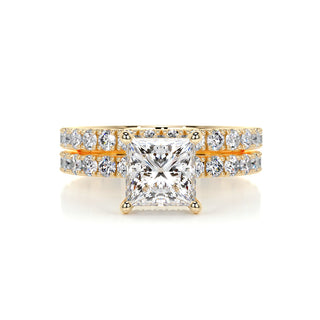 1.50 CT Princess Hidden Halo CVD F/VS Diamond Bridal Ring Set 6