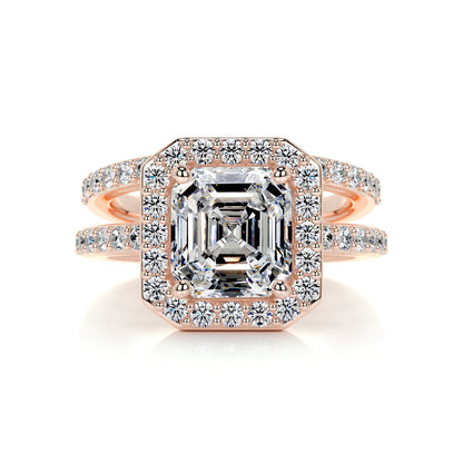 1.05 CT Asscher Halo CVD F/VS Diamond Bridal Ring Set 11