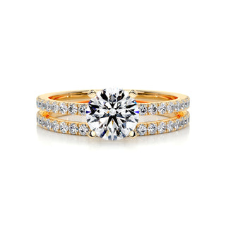 1.0 CT Round Solitaire CVD F/VVS2 Diamond Bridal Ring Set 6