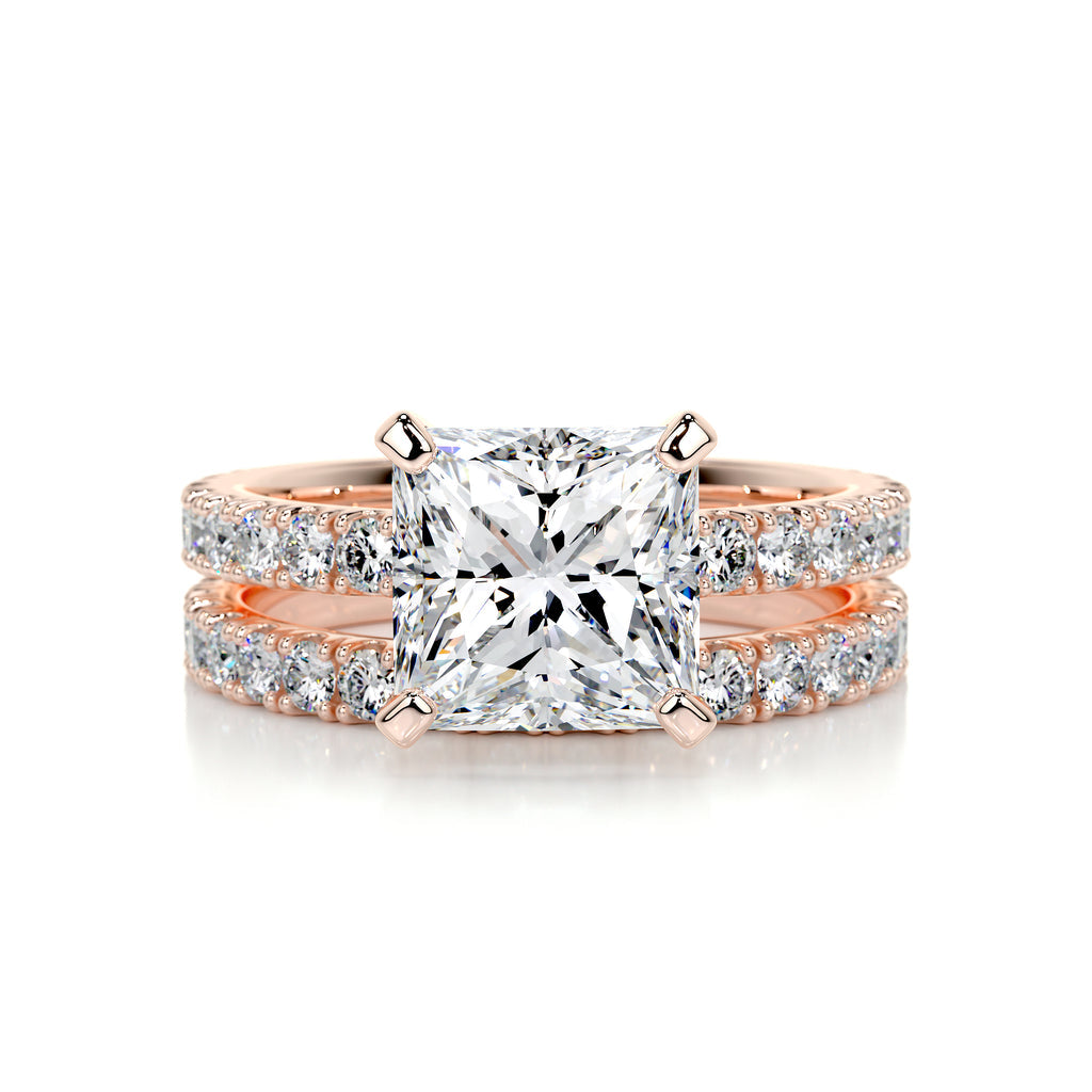 2.0 CT Princess Solitaire CVD F/VS Diamond Bridal Set 13