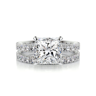 2.0 CT Princess Solitaire CVD F/VS Diamond Bridal Set 1