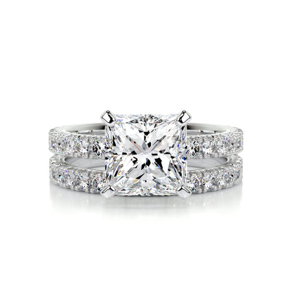 2.0 CT Princess Solitaire CVD F/VS Diamond Bridal Set 1