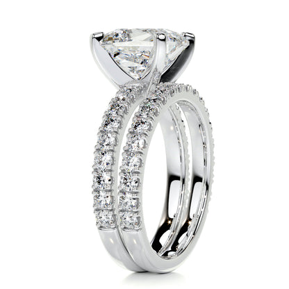 2.0 CT Princess Solitaire CVD F/VS Diamond Bridal Set 7