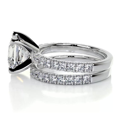 2.0 CT Princess Solitaire CVD F/VS Diamond Bridal Set 6