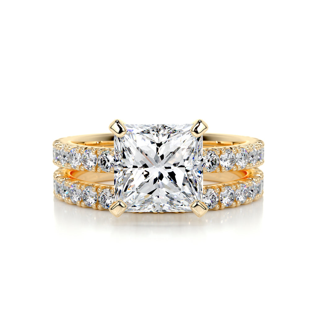 2.0 CT Princess Solitaire CVD F/VS Diamond Bridal Set 8