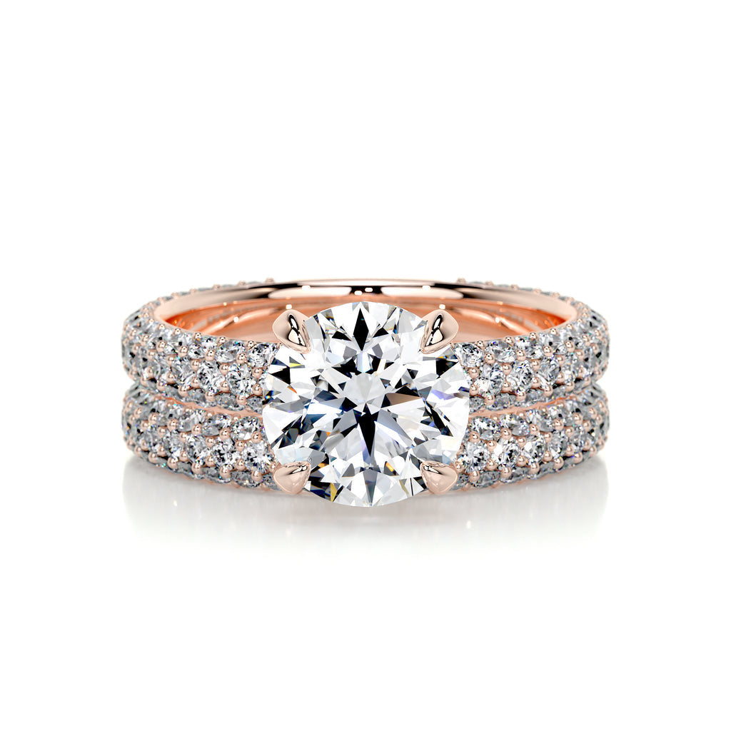 2.0 CT Round Solitaire CVD F/VS Diamond Bridal Set 8