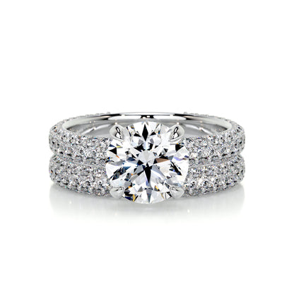 2.0 CT Round Solitaire CVD F/VS Diamond Bridal Set 1