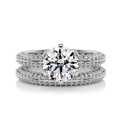 2.0 CT Round Solitaire CVD F/VS Diamond Bridal Ring Set 1