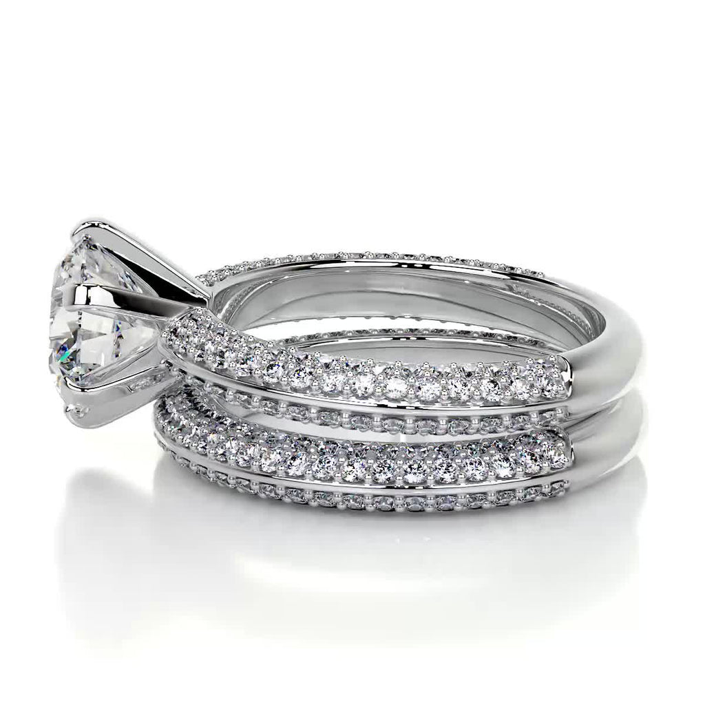 2.0 CT Round Solitaire CVD F/VS Diamond Bridal Ring Set 5