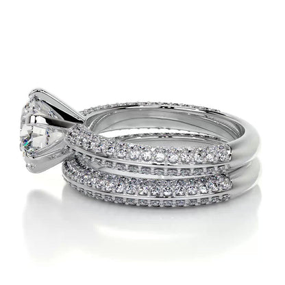 2.0 CT Round Solitaire CVD F/VS Diamond Bridal Ring Set 5