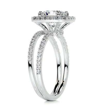 2.0 CT Round Halo CVD F/VS Diamond Bridal Set 5