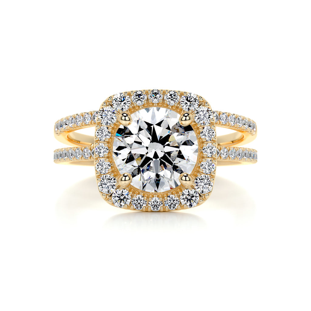 2.0 CT Round Halo CVD F/VS Diamond Bridal Set 7