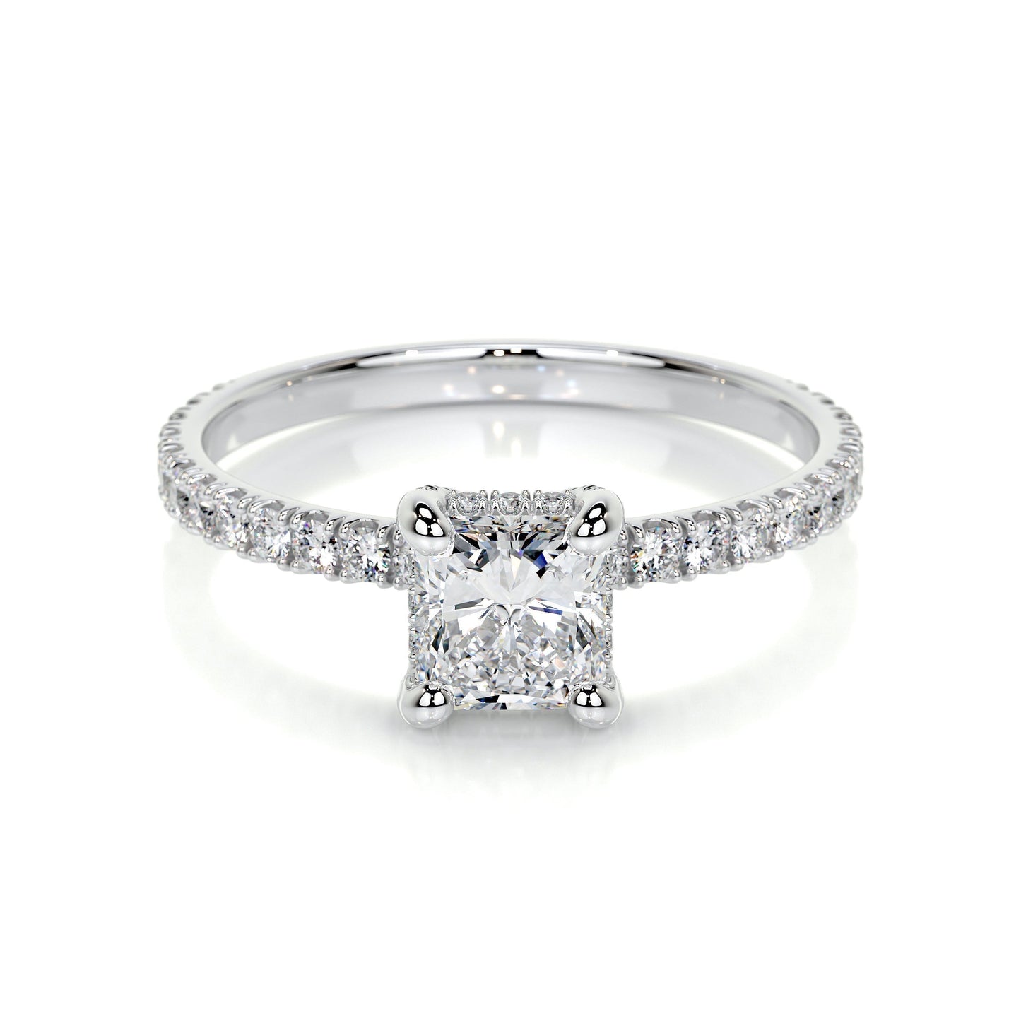 1.05 CT Radiant Hidden Halo CVD E/VS2 Diamond Engagement Ring 20