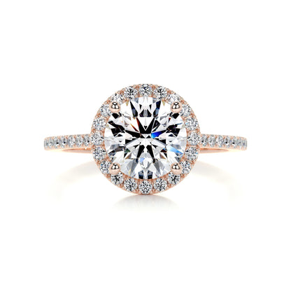 2 CT Round Halo CVD D/VS2 Diamond Engagement Ring 10