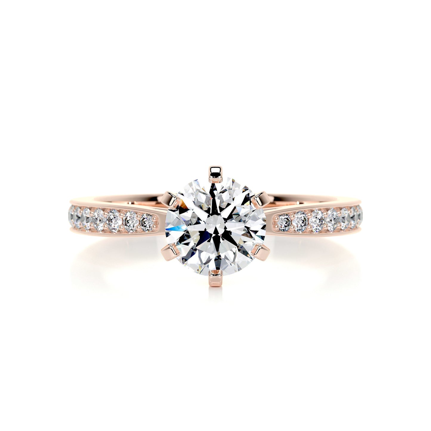 1.0 CT Round Solitaire CVD F/SI1 Diamond Engagement Ring 10