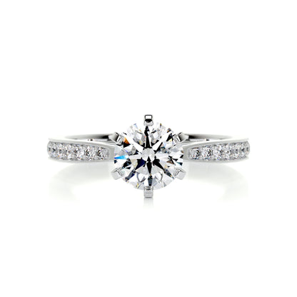 1.0 CT Round Solitaire CVD F/SI1 Diamond Engagement Ring 1